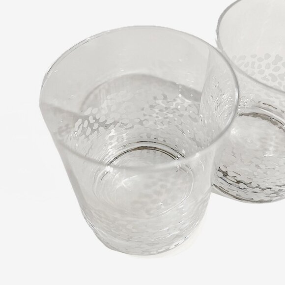 RARE Neiman Marcus Clear Etched Safari Leopard Double Old Fashion Glass Set of 2 - Picture 5 of 11